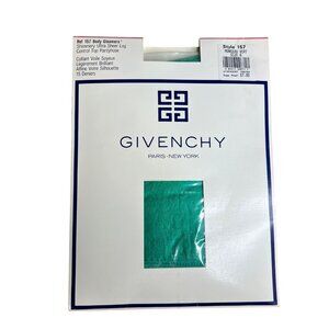 Givenchy 157 Body Gleamers Control Top Pantyhose Sz A Shimmery Ultra Sheer Green